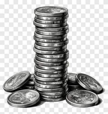 Stack Of Silver Coins PNG