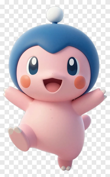 Happy Cartoon Character With Blue Hair PNG