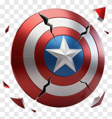 Cracked Captain America Shield PNG