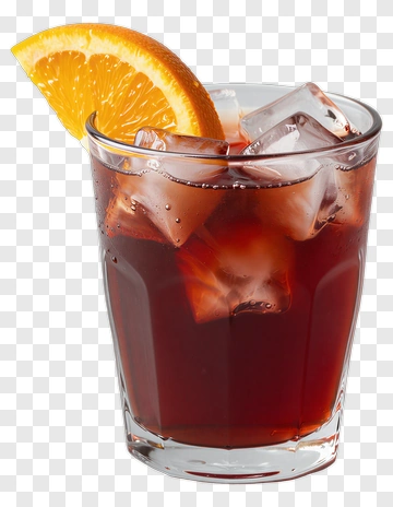 Glass Of Iced Tea With Orange Slice PNG