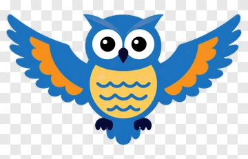Cartoon Owl With Outstretched Wings PNG
