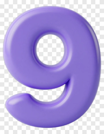 Purple Number Nine PNG