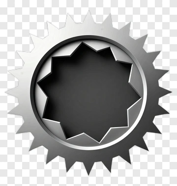 Metal Gear With Star Shape Cutout PNG