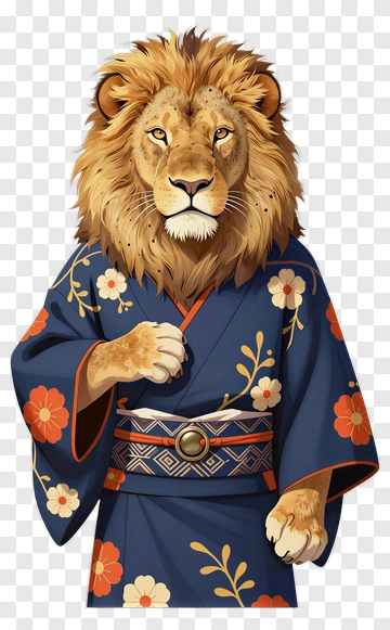 Lion Wearing A Kimono PNG