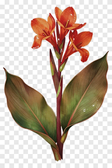 Colorful Canna Lily Flower PNG