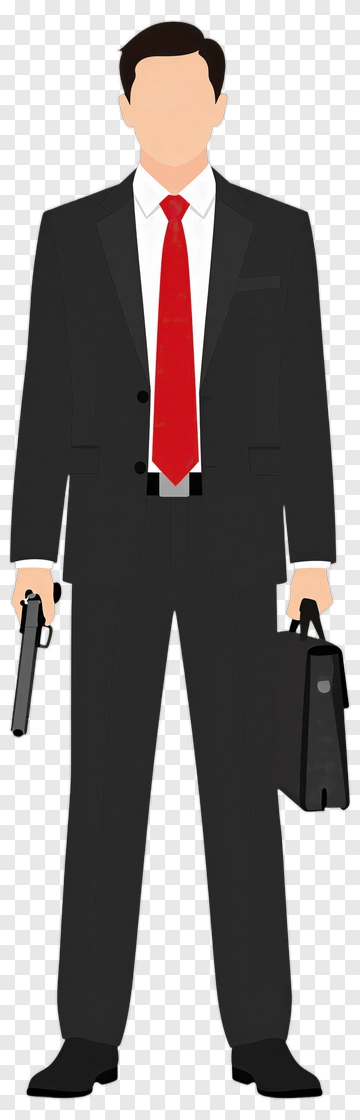 Businessman Holding A Briefcase And Gun PNG