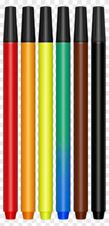 Colorful Markers Set PNG