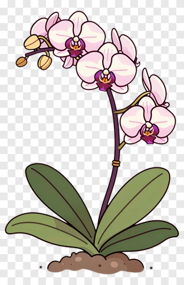 Cartoon Orchid Flower PNG