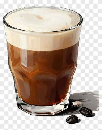 Coffee Glass With Creamy Foam PNG