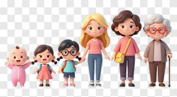 Cartoon Family Holding Hands PNG