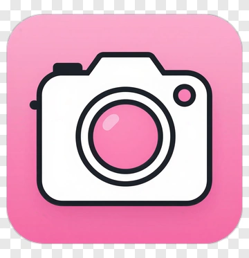 Camera Icon On Pink Background PNG