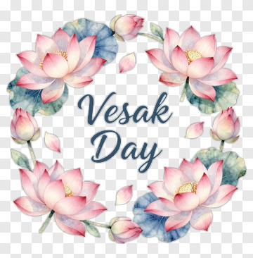Vesak Day Floral Wreath PNG