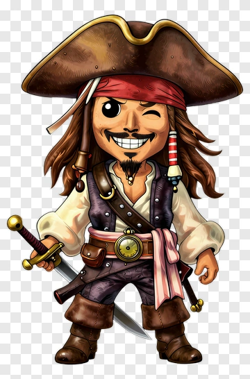 Cartoon Pirate Character Winking PNG