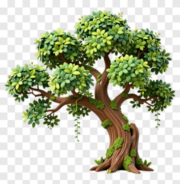 Colorful Tree With Lush Green Foliage PNG