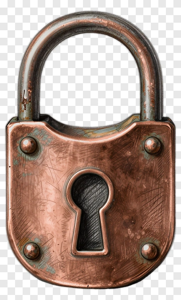 Vintage Padlock With Keyhole PNG