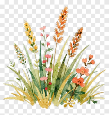 Watercolor Wildflower Arrangement PNG