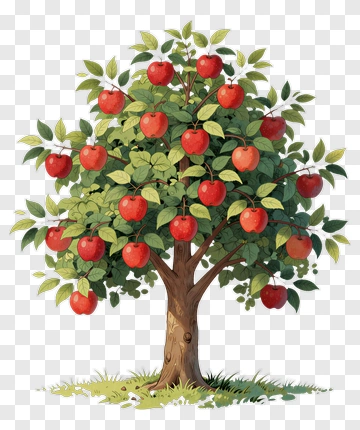 Apple Tree With Red Apples PNG