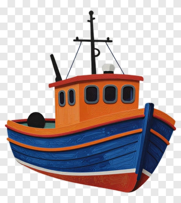 Colorful Fishing Boat PNG