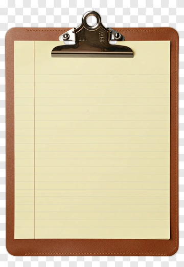 Clipboard With Lined Paper PNG