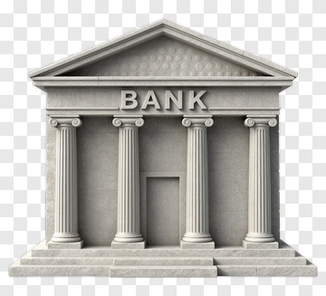 Bank Building With Columns PNG