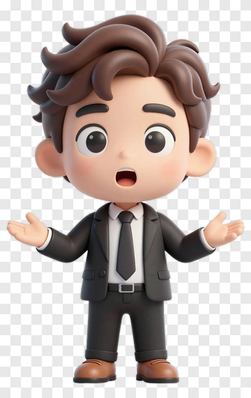 Cartoon Businessman Gesturing PNG