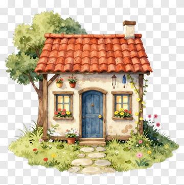 Charming Cottage With Garden PNG
