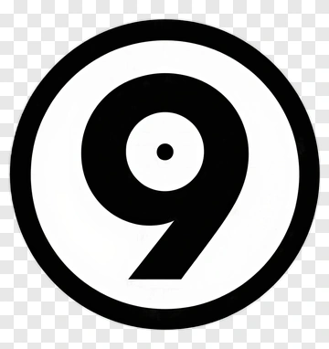 Black Number Nine In A Circle PNG
