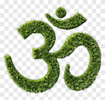 Green Om Symbol Made Of Grass PNG