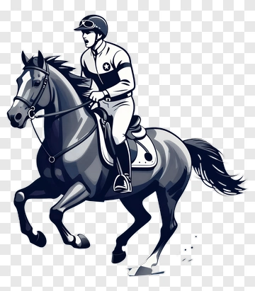 Jockey Riding A Racehorse PNG