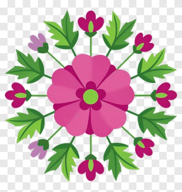 Colorful Flower Design PNG