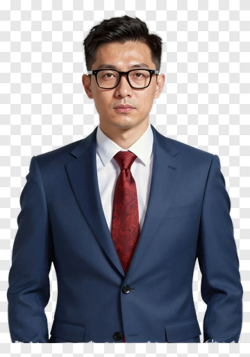 Businessman In A Suit With Glasses PNG