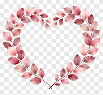 Heart Shaped Leaf Wreath PNG
