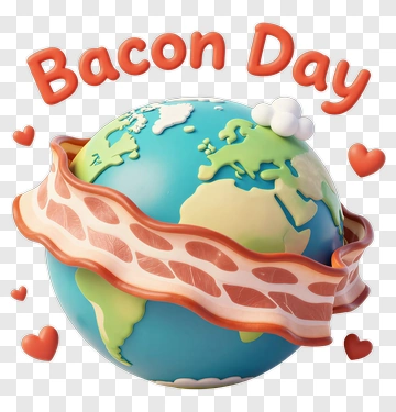 Bacon Day Globe PNG