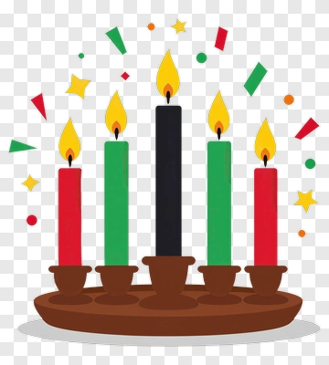 Colorful Kwanzaa Candle Holder With Candles PNG