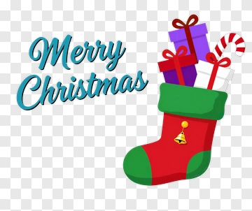 Christmas Stocking Filled With Gifts PNG