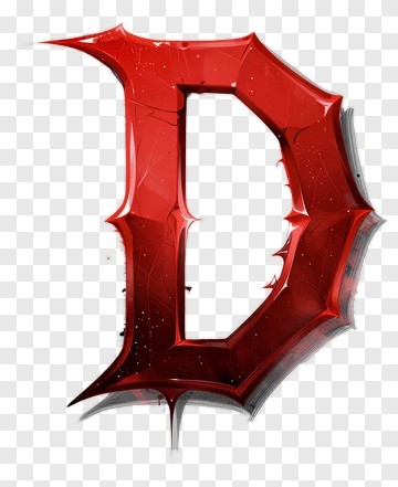 Red Stylized Letter D PNG