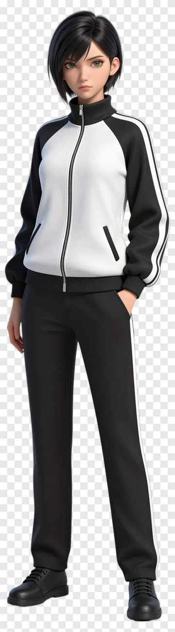 3D Female Athlete In Sportswear PNG