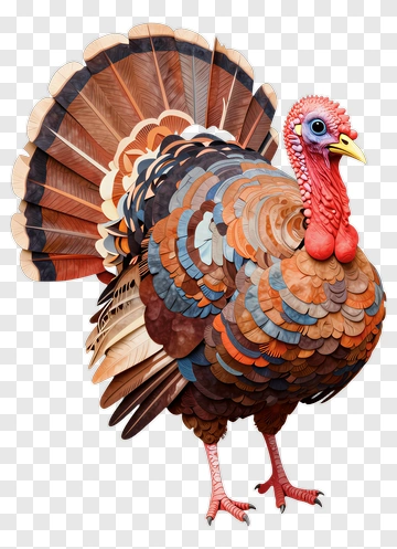 Colorful Turkey With Detailed Feathers PNG