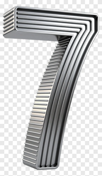 Metallic Number Seven PNG