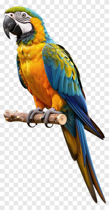 Colorful Macaw Parrot Perched On A Branch PNG