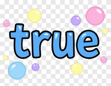 Colorful Bubbles With The Word True PNG