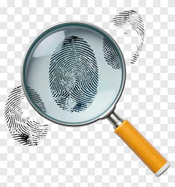 Magnifying Glass Over Fingerprints PNG