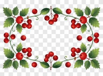 Red Berry And Leaf Frame PNG