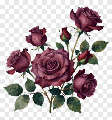 Purple Roses Bouquet PNG