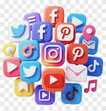 Colorful Social Media Icons PNG