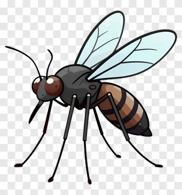 Cartoon Mosquito With Blue Wings PNG