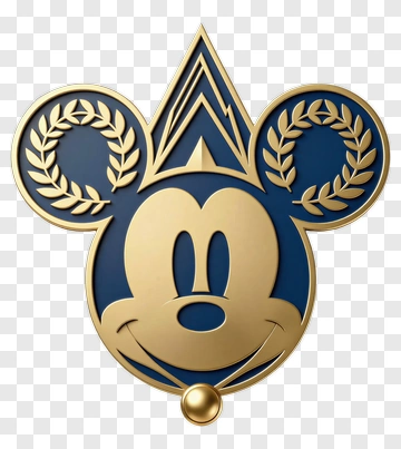 Mickey Mouse Emblem With Laurel Wreaths PNG