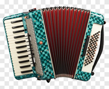 Accordion With A Checkerboard Design PNG