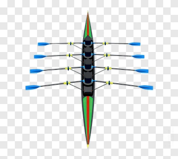 Rowing Boat With Oars PNG