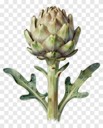 Artichoke With Green Leaves PNG